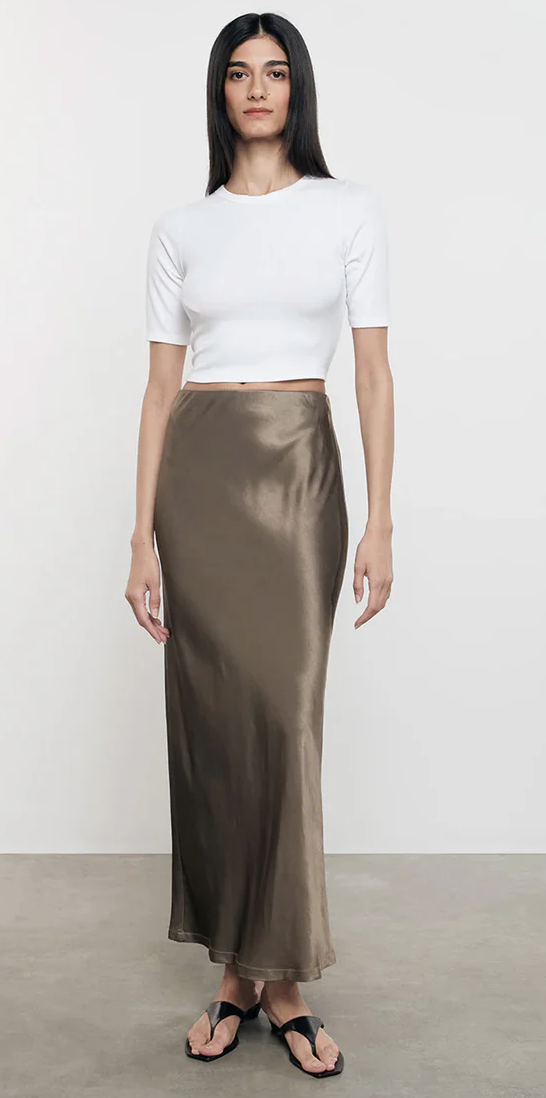 Enza Costa- Ankle Length Leather Skirt