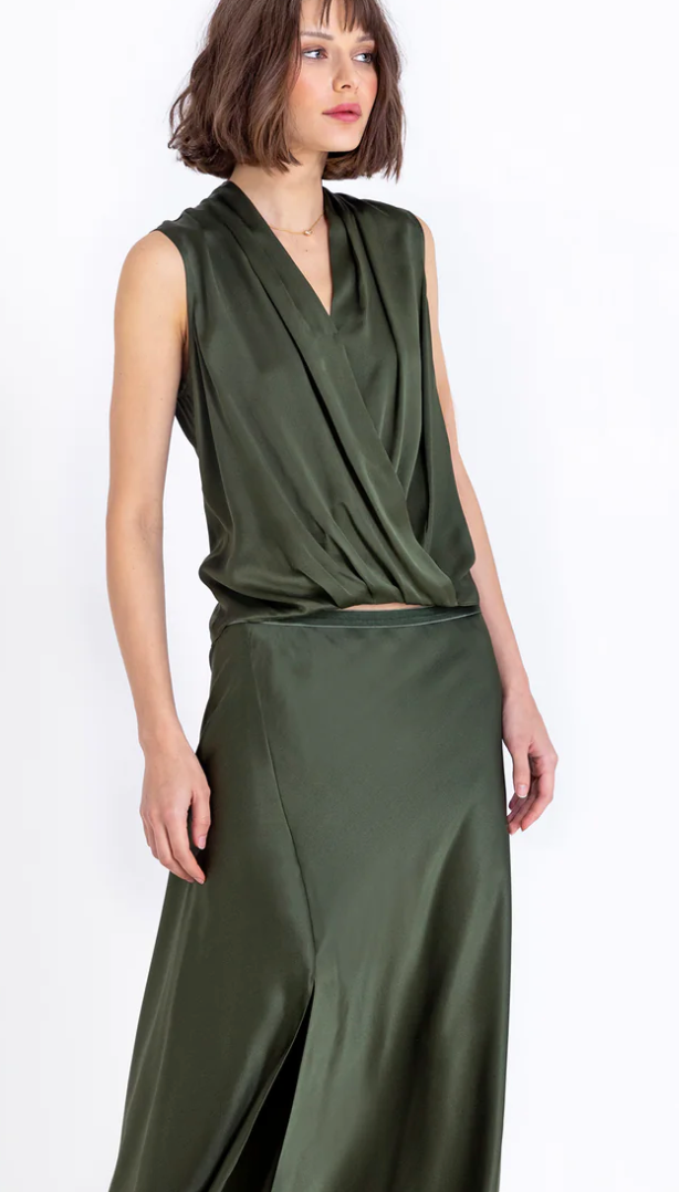 Go Silk-Boho Slvlss Blouse
