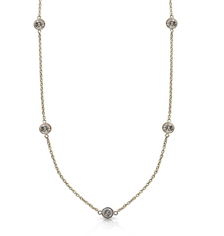 S.Carter- Yellow Gold Dainty Diamond Necklace