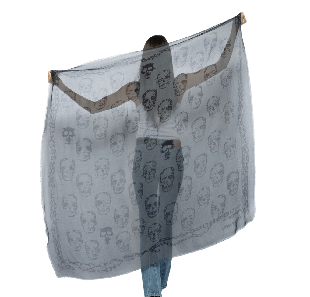 ZADIG&VOLTAIRE ザディグエヴォルテール ストール スカル・花・動物 Zadig & Voltaire- Kerry Skull Scarf – SorellaLLC
