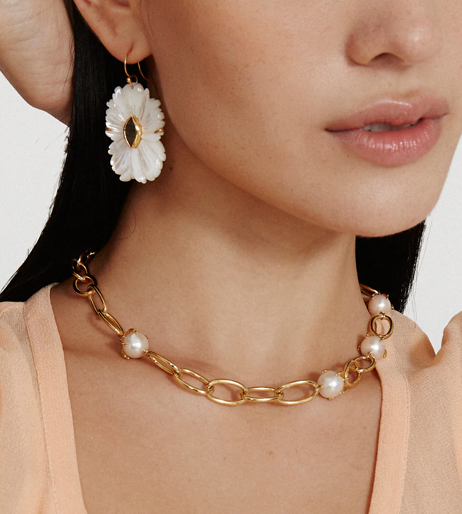 Chan Luu- White Mop Earrings