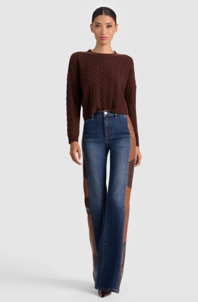 alice + olivia- Cecilie Cashmere Cableknit Pullover