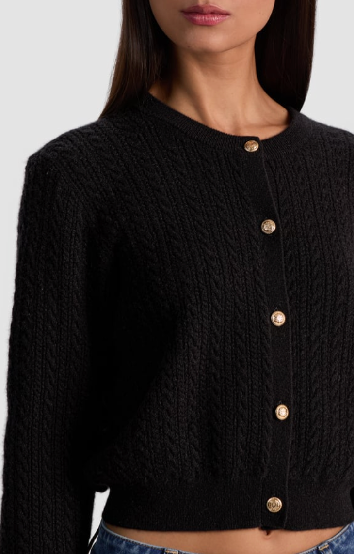 alice + olivia- Dollie Cable Cardigan