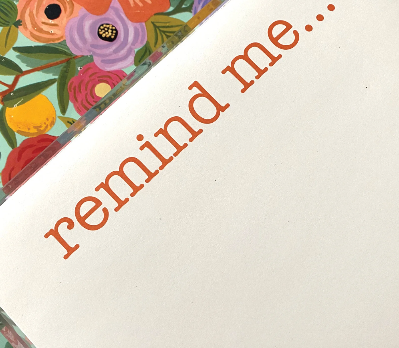 Black Ink- Large Orange Remind Me