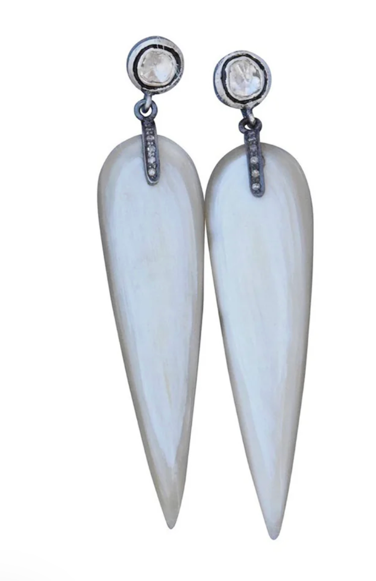 S. Carter- Horn Drop Diamond Stud Earrings