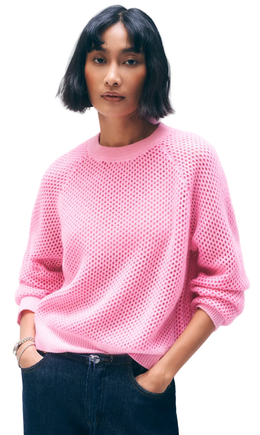 White+Warren- Cashmere Mesh Sweatshirt
