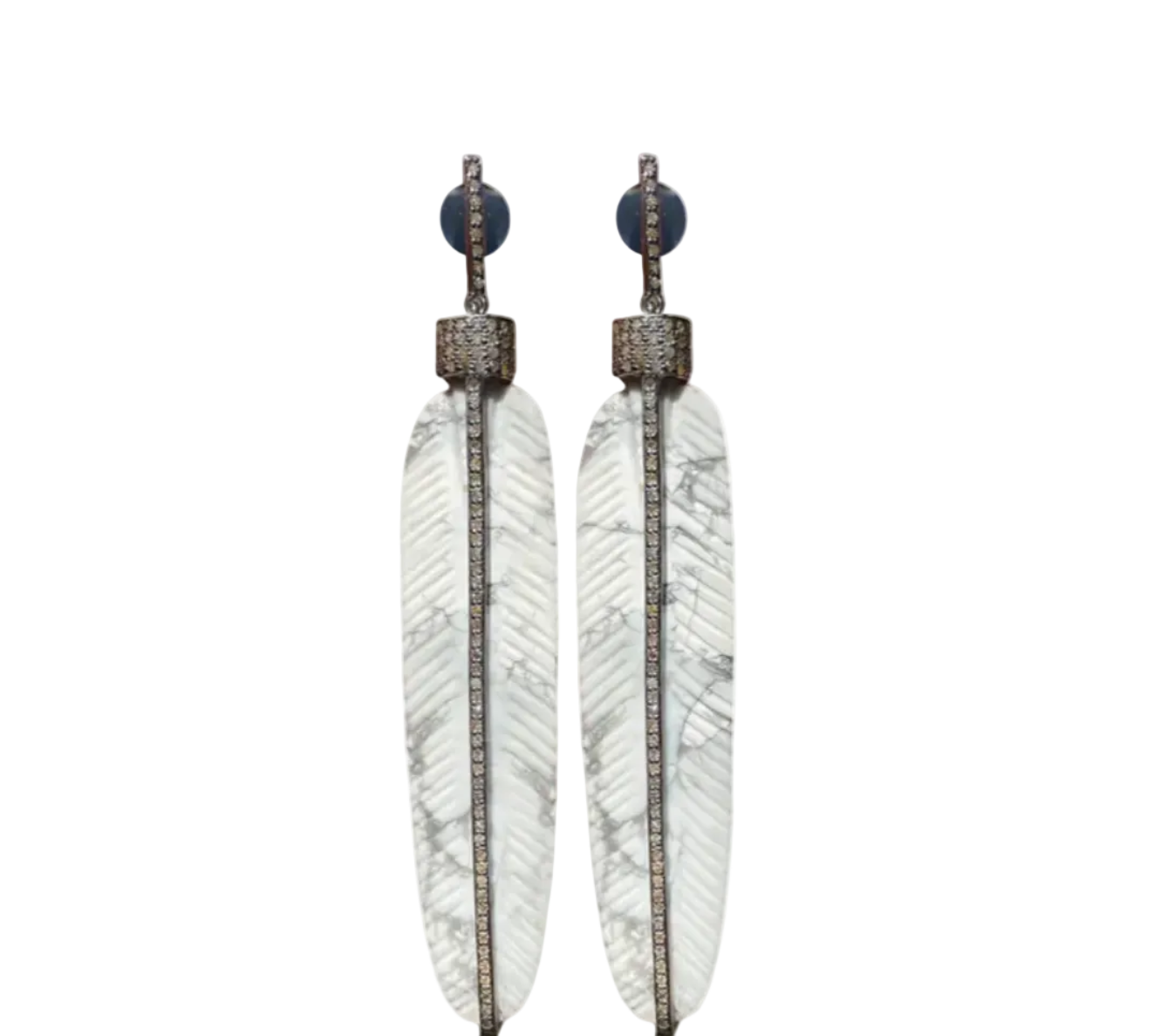 S. Carter- Carved Feather Earrings
