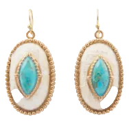 BJ- Turquoise and Lace Earrings