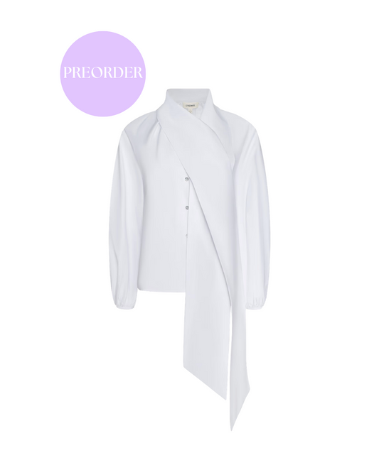 L'Agence- Deon Tie Neck Blouse