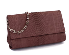 Load image into Gallery viewer, W.H. Petronela- Chain Python Clutch
