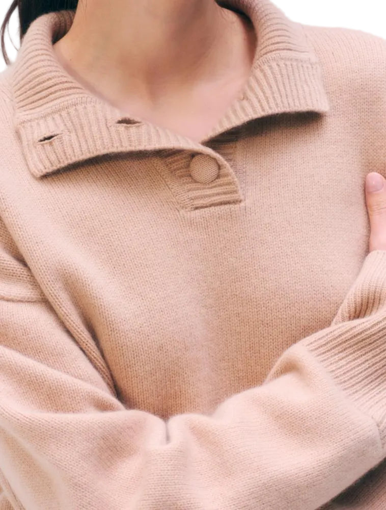 CASHMERE BLEND HIGH NECK SWEATER