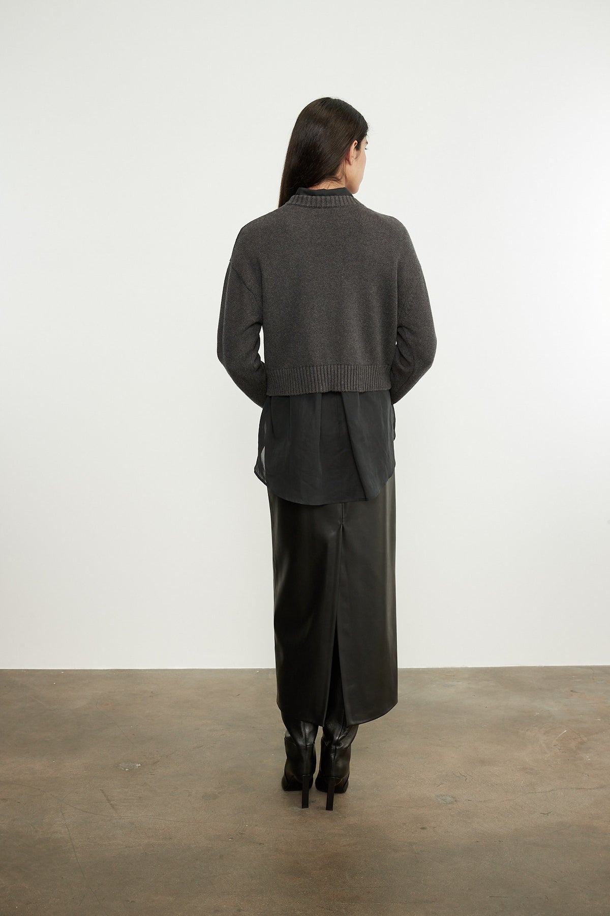 Leather High Waist Curve Skirt