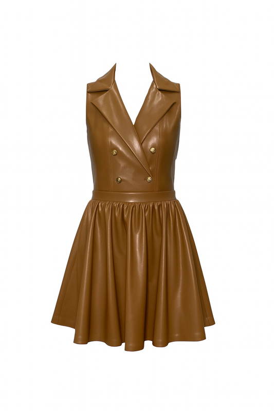 alice + olivia- Emmy Vegan Leather Mini Dress