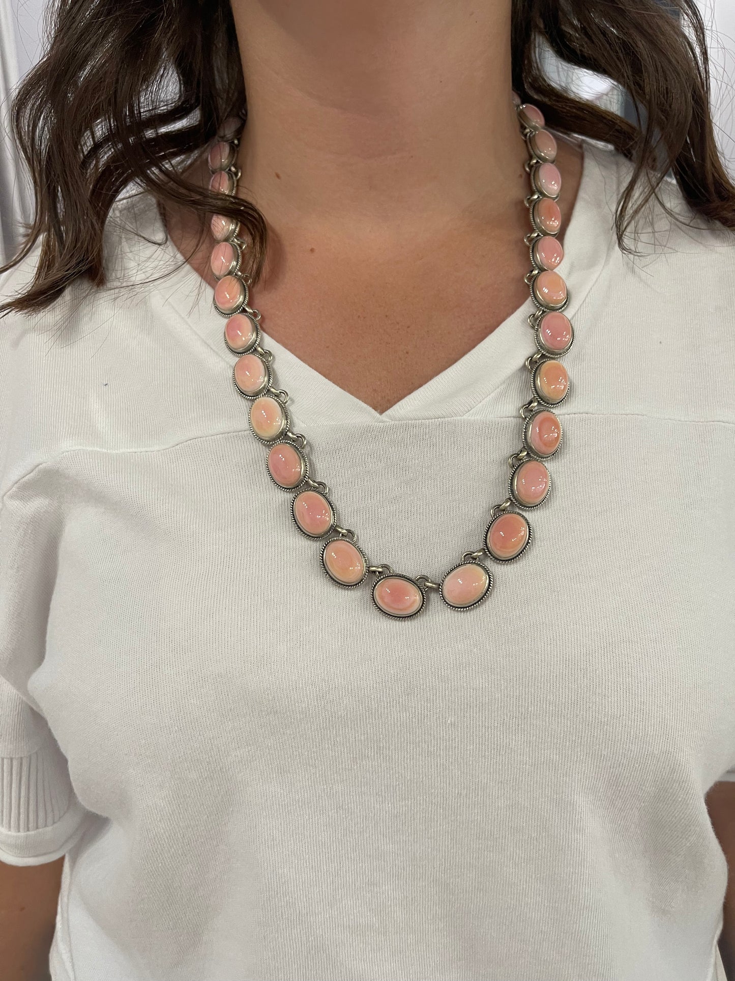 SS- Sterling Silver Pink Conch 18" Necklace