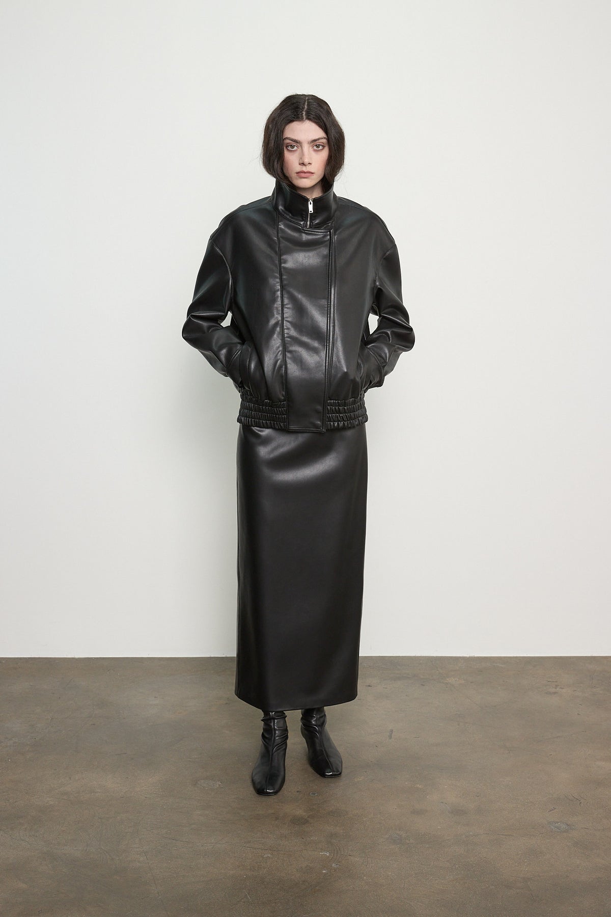 Leather High Waist Curve Skirt