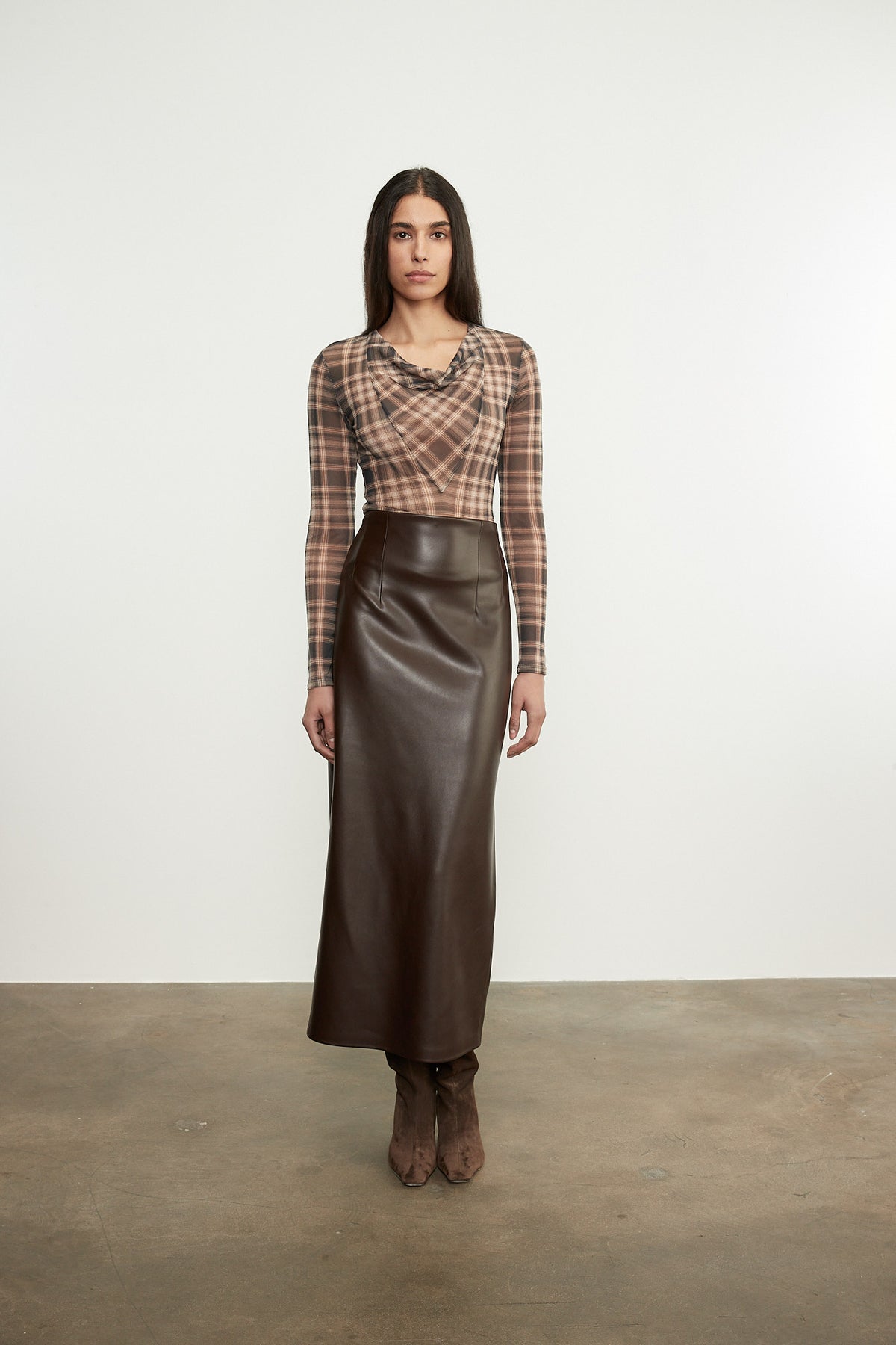 Leather High Waist Curve Skirt