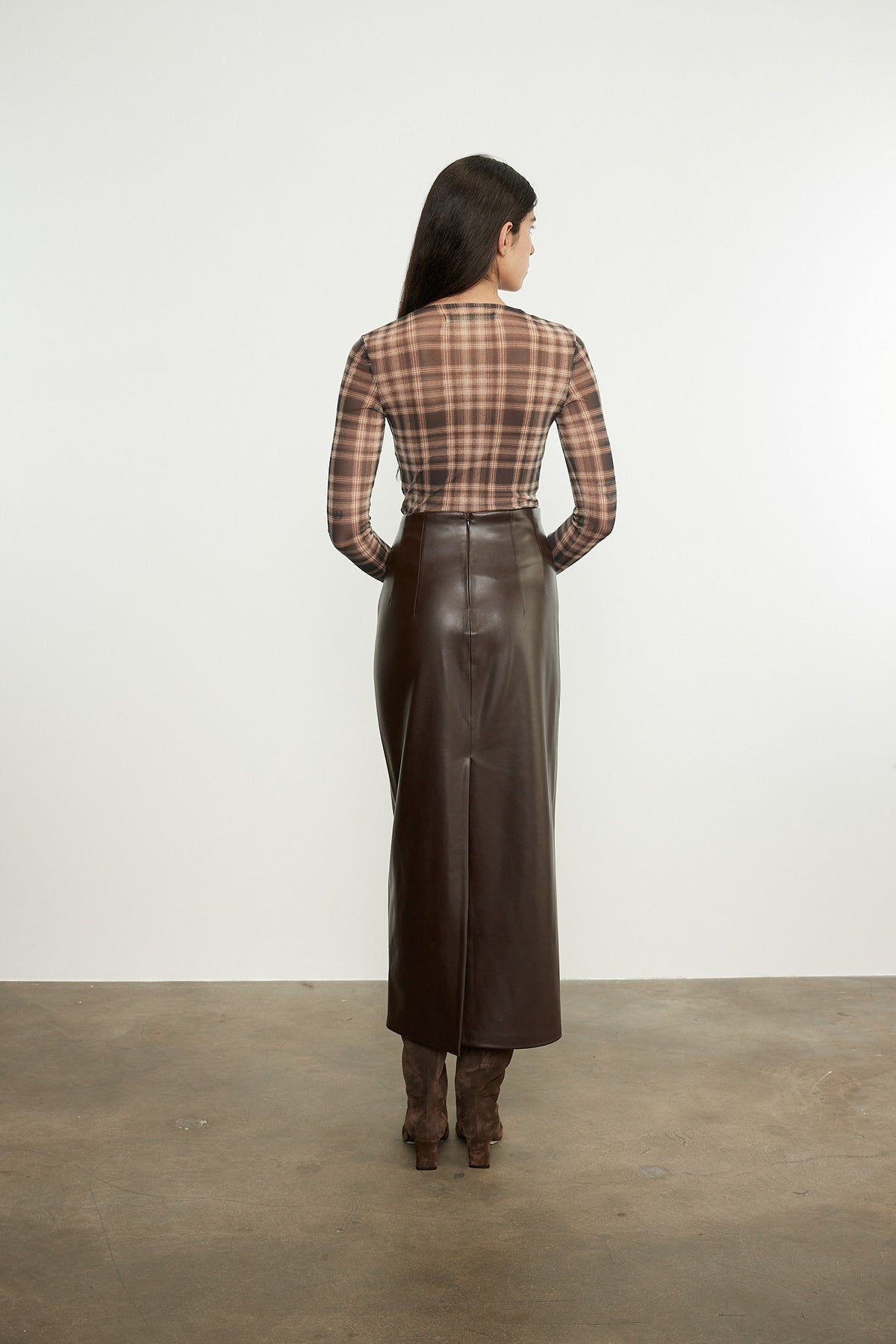 Leather High Waist Curve Skirt