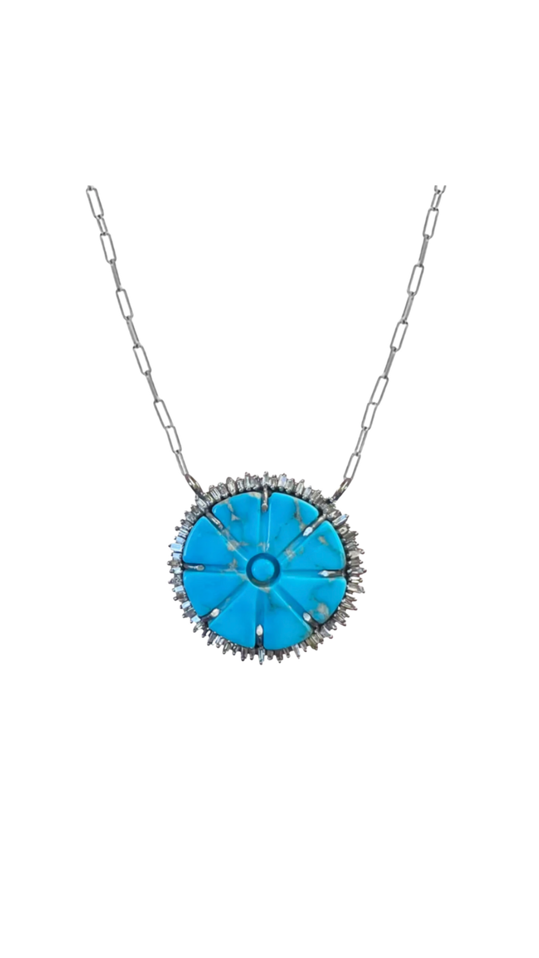 S. Carter- Turquoise Flower Baguette Necklace