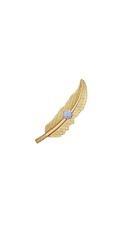S.Carter- 14k Gold Feather Ear Crawler