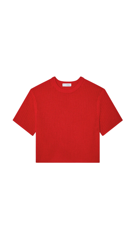 White + Warren- Cashmere Waffle Mesh Tee