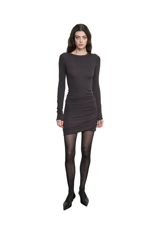 Silk Rib Twist Skirt