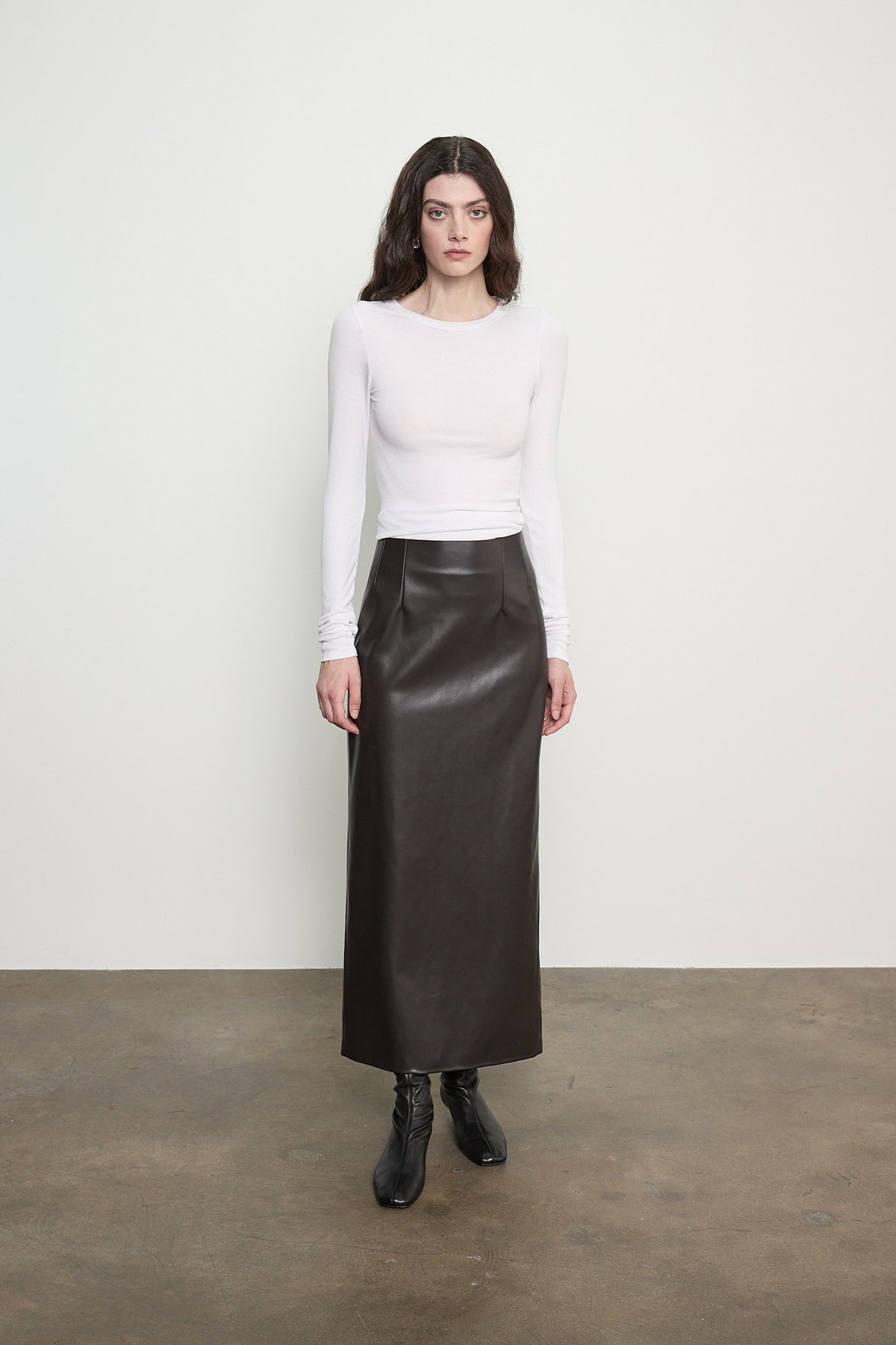 Leather High Waist Curve Skirt
