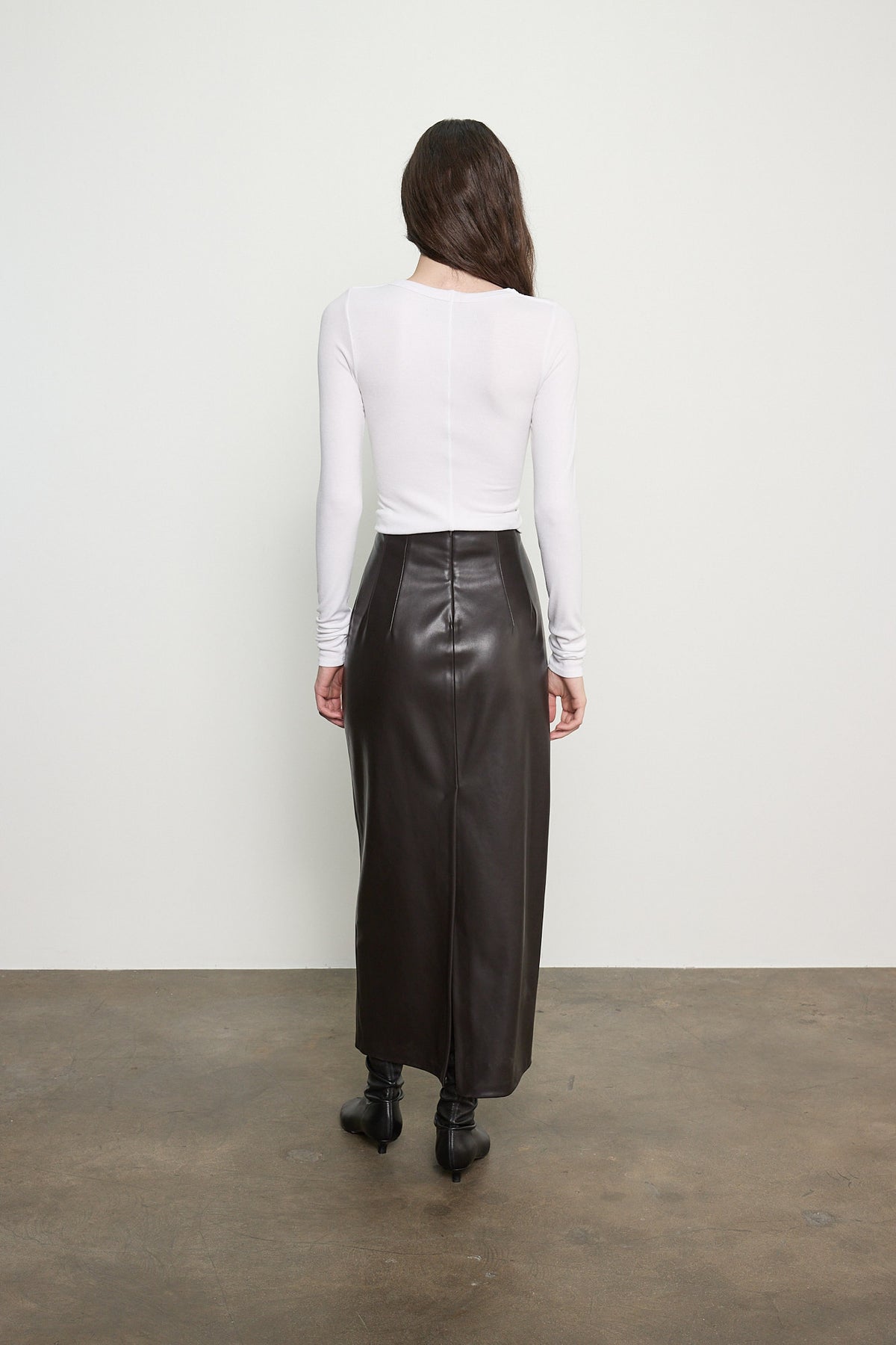 Leather High Waist Curve Skirt