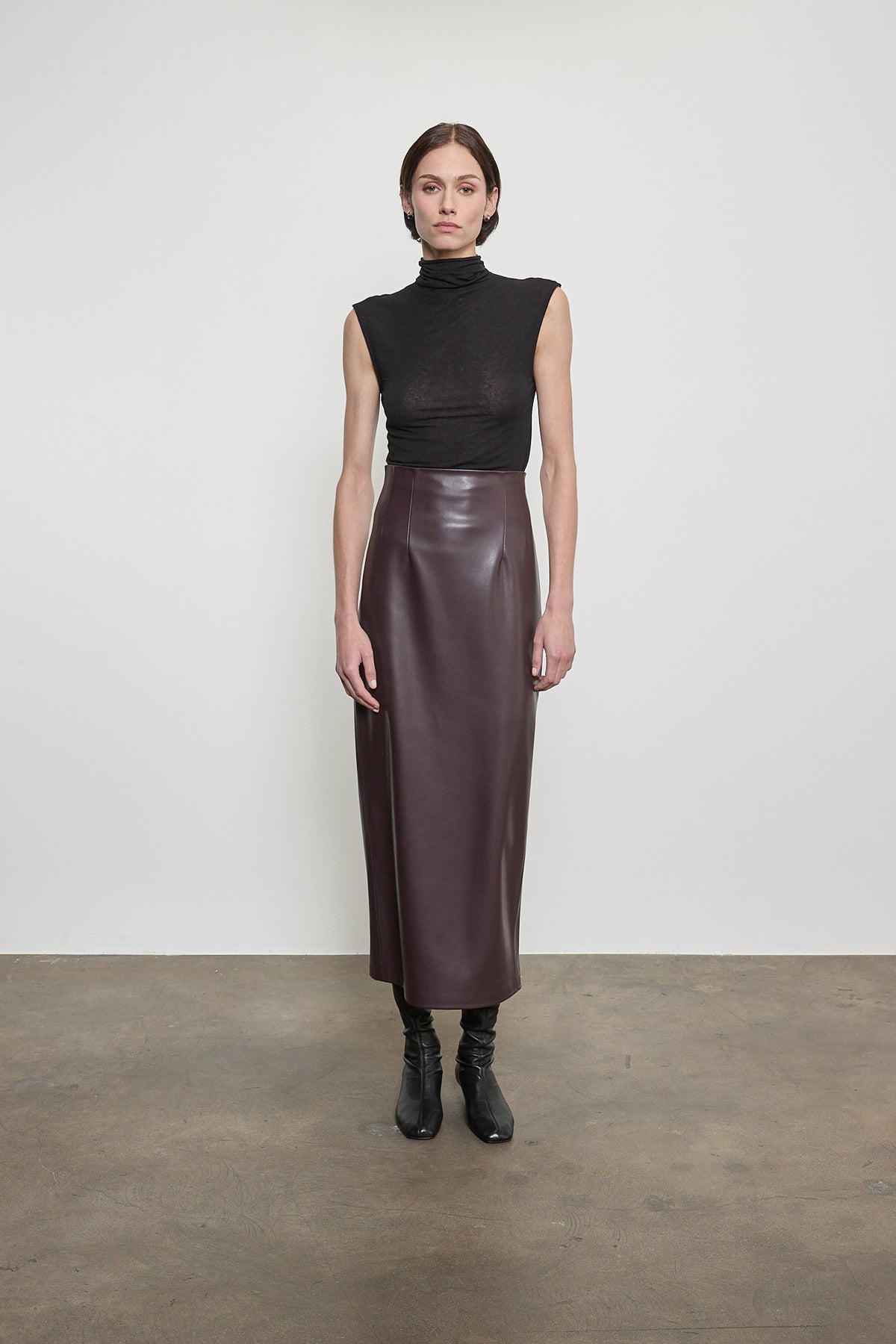 Leather High Waist Curve Skirt