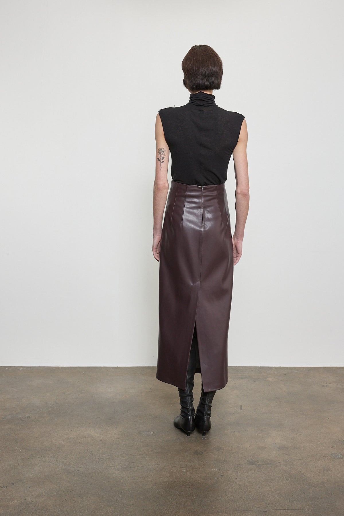 Leather High Waist Curve Skirt