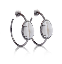 Load image into Gallery viewer, S. Carter- Cowrie Shell Hoops
