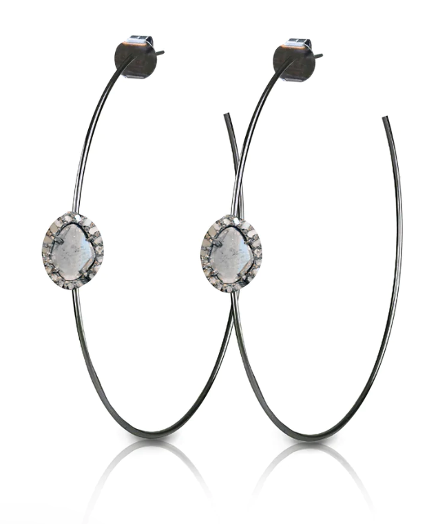 S.Carter- Small Sliced Diamond Hoop