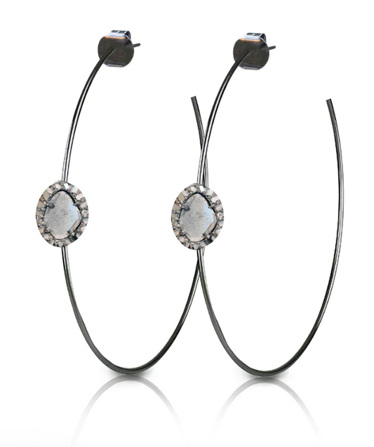 S.Carter- Small Sliced Diamond Hoop