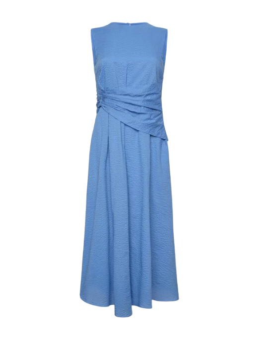 Frame-Ruched Sleeveless Midi