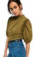 Load image into Gallery viewer, Nation- Roya Ruched Neck Top
