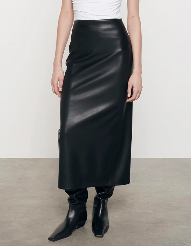 Enza Costa- Ankle Length Leather Skirt