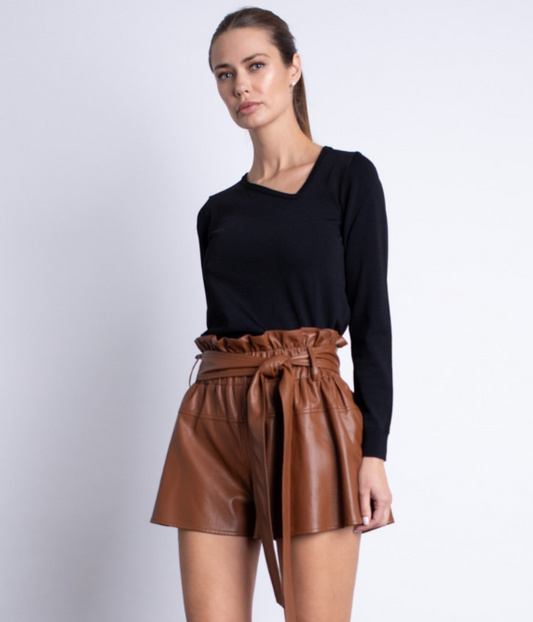 Karina Grimaldi- Juana Vegan Leather Shorts