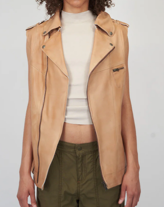 Jakett- Angela Patina Leather Vest