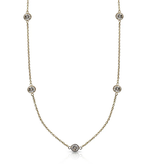 S.Carter- Yellow Gold Dainty Diamond Necklace