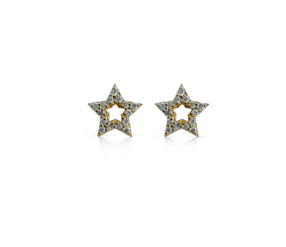 S. Carter - 14k Gold Diamond Star Studs