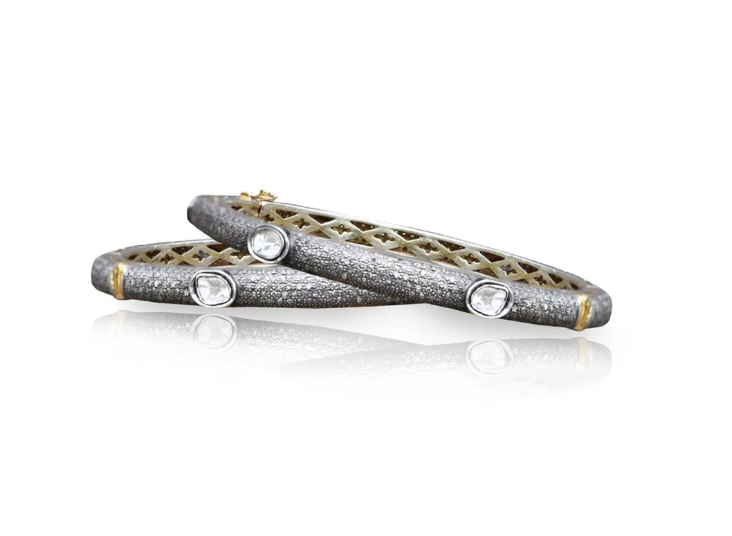 S.Carter- Pave + 6 Sliced Diamond Bangle