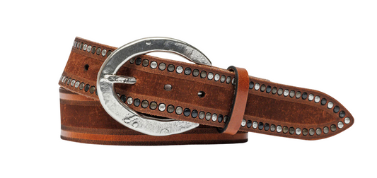 W. Kleinberg- Brown Leather Rivet Belt