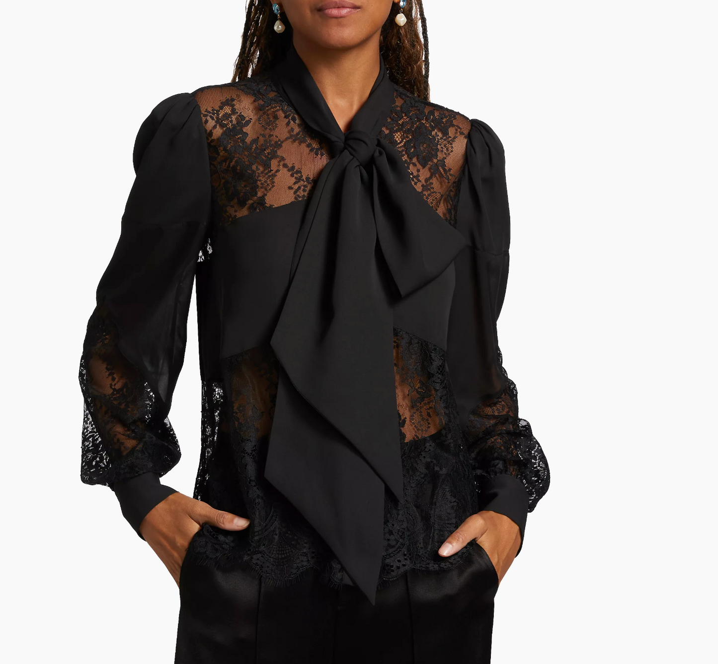 L'Agence- Emmelina Lace Tieneck Blouse