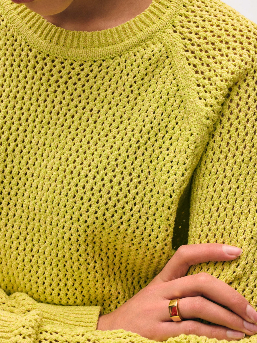 White + Warren- Boucle Mesh Sweatshirt