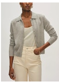 White + Warren- Cashmere Collared Cardigan