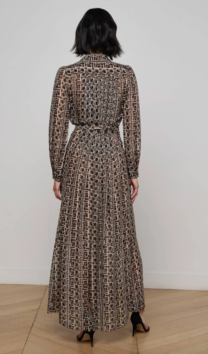 L'Agence- Klaudia Silk Shirt Dress
