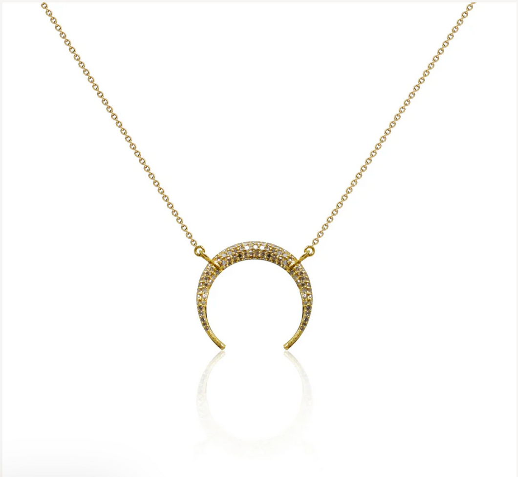 S.Carter- 14k Pave Diamond Double Tusk Necklace