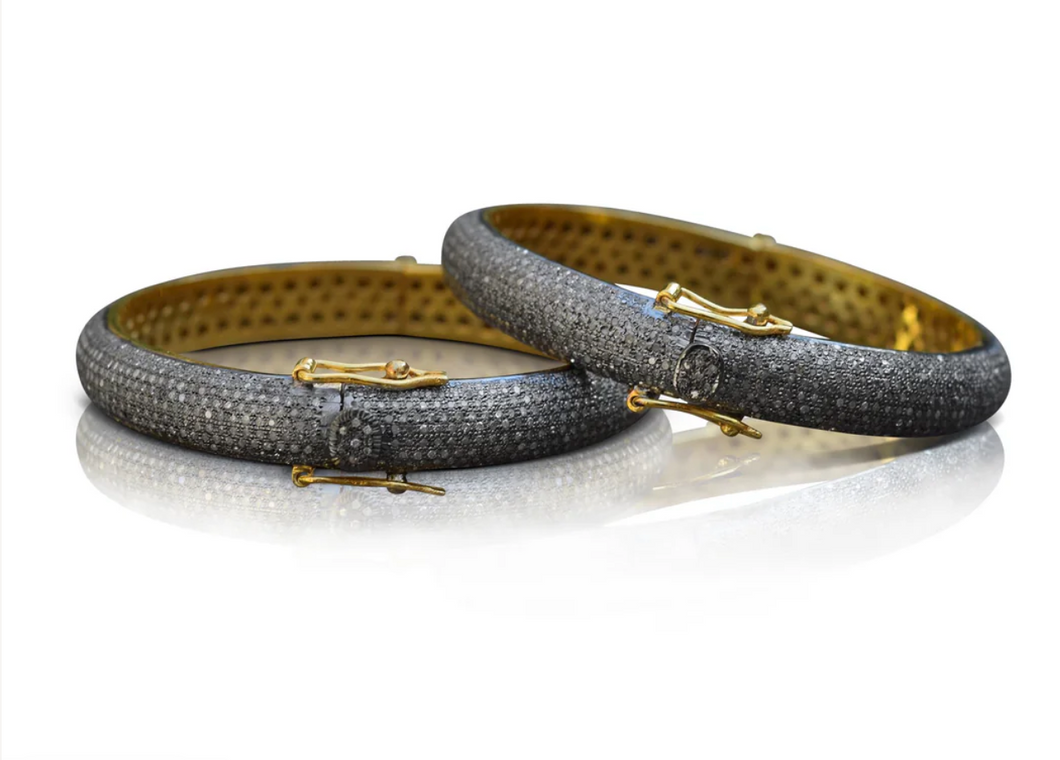 S.Carter- 10 Row Diamond Bangle Oval