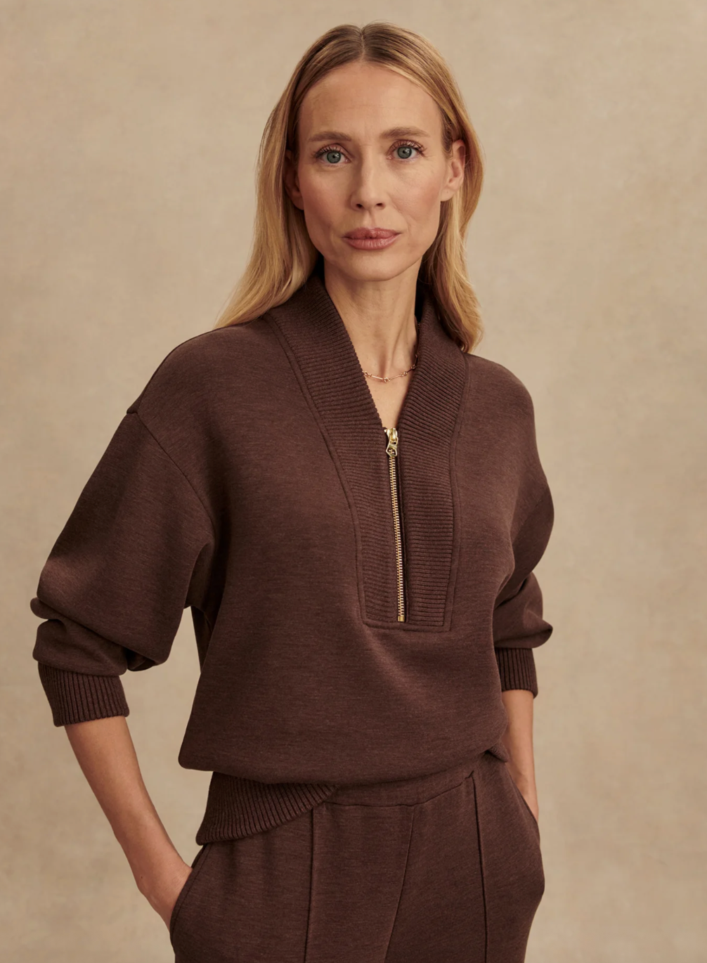 Varley- Sally Half Zip Sweat