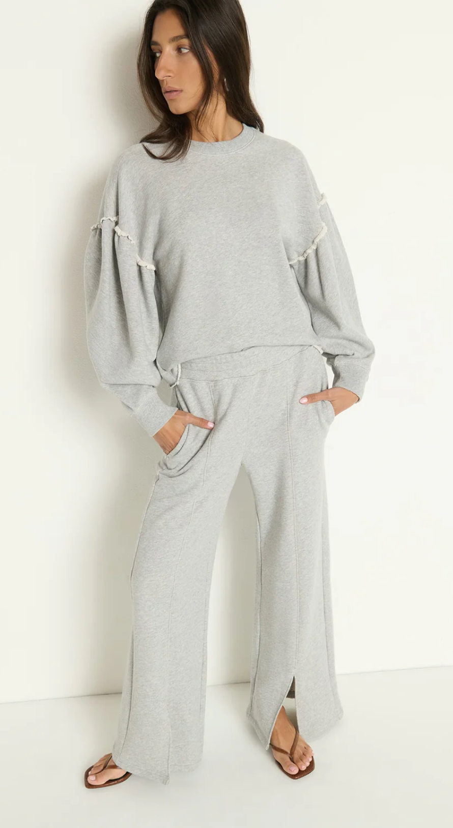 Nation- Lincoln Front Slit Knit Pant