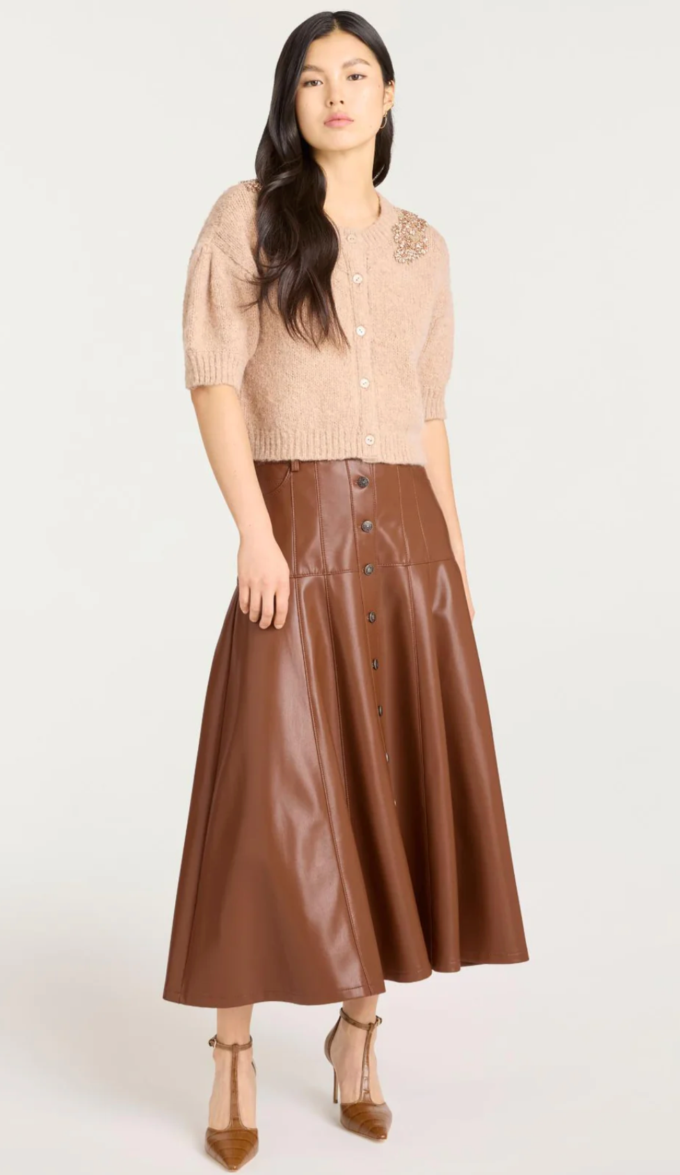 Cinq á Sept- Vegan Leather Veena Skirt